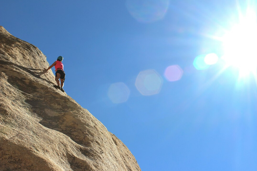 person overcoming challenge