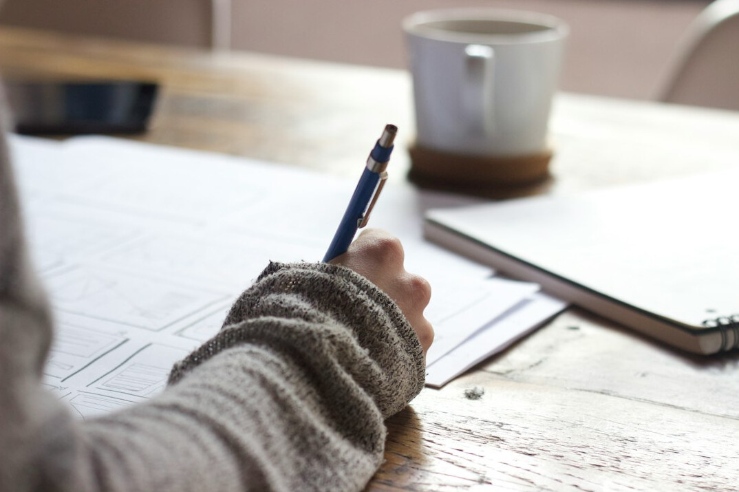 person preparing speech notes
