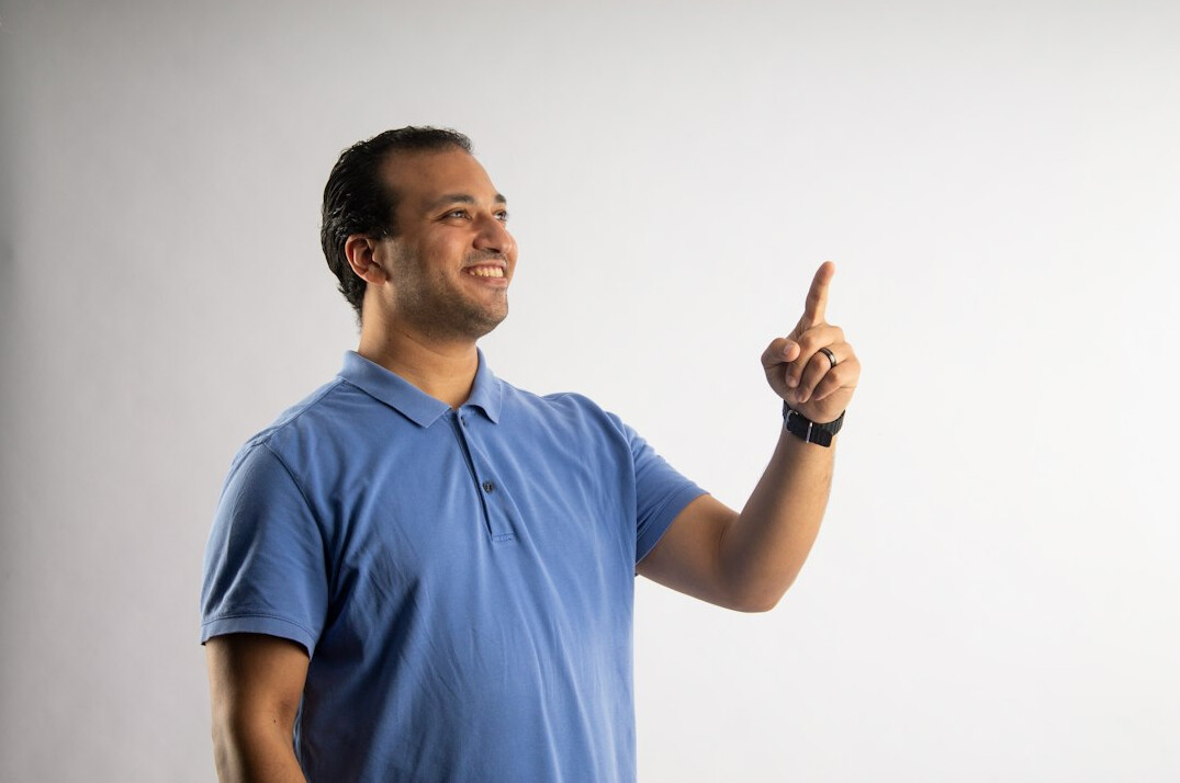 man presenting ideas