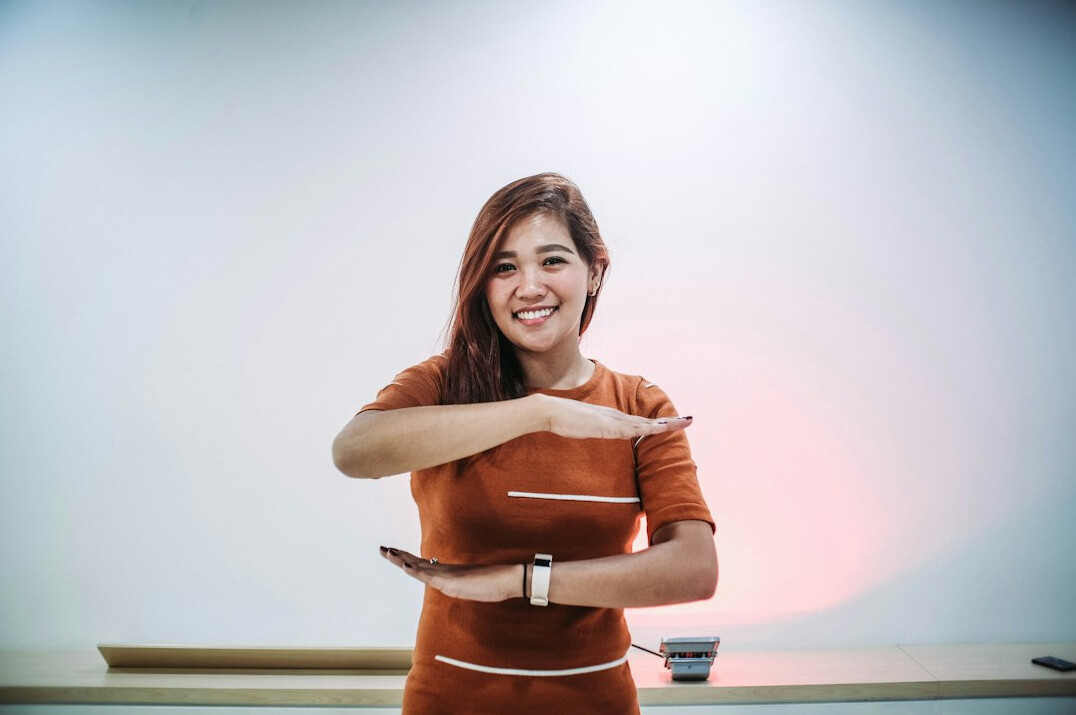 confident person presenting